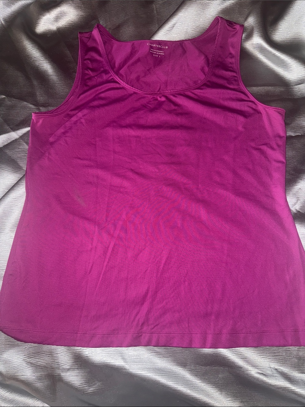 Charter Club L Magenta Scoop Neck Tank Top